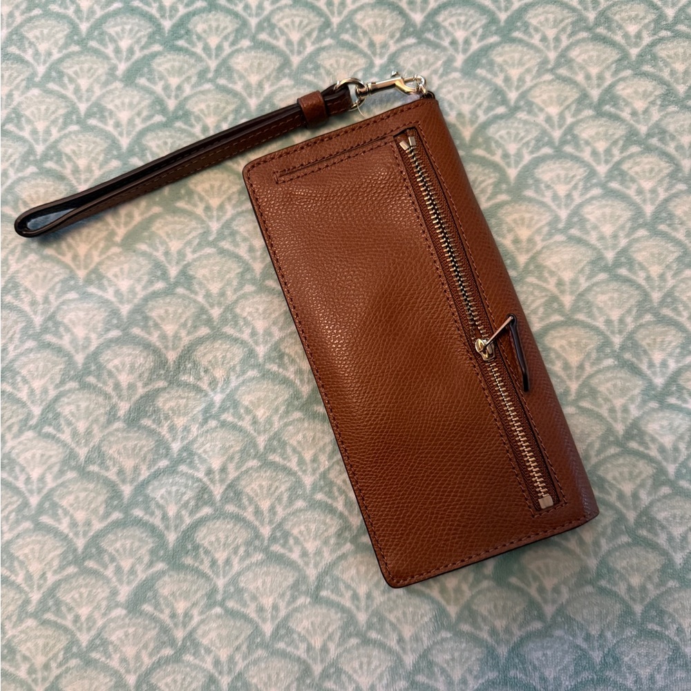 Coach Brown LeatherWristlet Wallet with Rainbow 🌈 - Picture 2 of 6